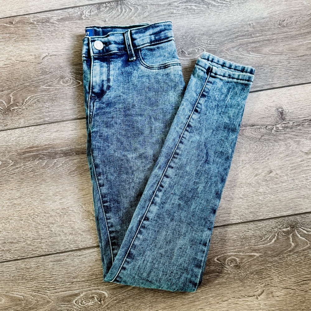 NEW OLD NAVY ROCKSTAR SKINNY JEGGINGS (GIRLS 12 - DARK ACID WASH)